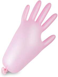 Guantes de Nitrilo Rosa Metálico, Talla Chico y Mediano, Caja Guantes, Guantes Desechables, UniSeal, Sin Polvo, No Estéril, Diseño Ambidiestro, Alta Calidad, Ajuste Perfecto, Multiusos - Plateado - Ver 3