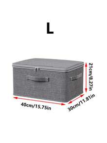 1pc Grey Cationic Soft Cover Storage Box For Clothes, Home Fabrics, Large Capacity Organizing Box, Wardrobe Layered Storage - Multicolor - View 15