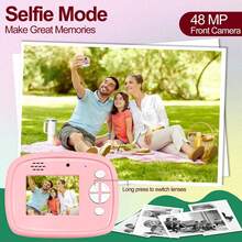 Kids' Printing Toy Camera, Can Take Photos/Record Videos And Instantly Print Images - Multifunctional Photo & Video Printer With 5 Rolls Of High-Resolution Paper, 48MP Dual Lens Cameras In A Gift Box For Kids Birthday, Kids Photo Printing, Children Video Recording, Playful Tech Aesthetic, Children Electronics, Quality Print Output, Young, Parents Of