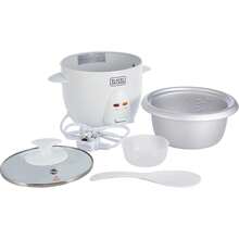 Olla arrocera Black & Decker de 350W y 0.6L con tazón antiadherente extraíble, bandeja de cocción al vapor, indicador de nivel y tapa de vidrio con enfriador - olla - Ver 4