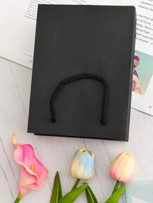 5/10 Stücke schwarze Geschenktüten mit Griffen, Kraftpapier-Einkaufstüten mit Griffen, Papiertüten für Partys, Einkäufe, Hochzeiten, Geburtstage, Abschlussgeschenke