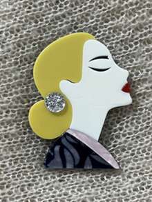 1pc Cartoon Nurse Girl Acrylic Brooch, Creative Fashion Accessory Brooch For Women Jewelry Costume Accessories Bag Charms Office Accessories