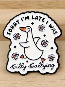 Fashionable Parrot Brooch With Faux Pearl And Rhinestone - Luxury Animal Badge For Women, Suitable For Daily Outfit Or Party Wear Funny Goose Brooch - "Today I'm A Serious Goose" With Briefcase And Tie - Zinc Alloy Quirky Office Goose Accessory - Humorous Desktop Decor, Birthday Or Promotion Gift For Goose Lovers Novelty Goose Pin Suitable For Jackets, Backpacks, Hats - Unique Goose Costume Party Decoration - Green - View 11