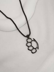 1 chiếc dây chuyền mặt hình móng vuốt bằng thép không gỉ, unisex, thích hợp để trang trí hàng ngày. - màu đen - Xem 1