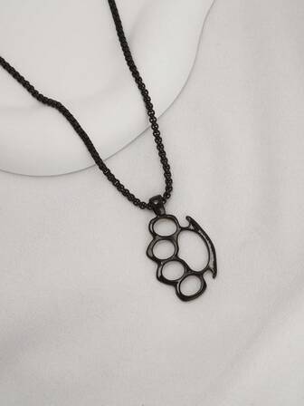 1 st unisex halsband i rostfritt stål med klotryck, lämpligt för daglig dekoration