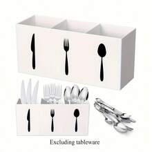 1 pièce Organisateur multifonctionnel d'ustensiles de cuisine - Porte-couverts en plastique économisant l'espace pour les cuillères, couteaux et fourchettes, rangement de la coutellerie pour les plans de travail et tiroirs de cuisine, idéal pour la maison, le restaurant et l'organisation de la table à manger