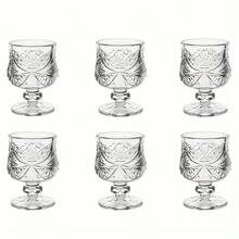 6只装水晶威士忌酒杯 - 耐热加厚奢华玻璃杯，适用于烈酒、白兰地和葡萄酒 - 可重复使用，多用途，建议手洗，优雅耐用，适用于苏格兰威士忌、伏特加、波本威士忌，是派对、活动、家庭酒吧的理想之选，也是派对、礼品和日常使用的绝佳选择。 - 透明 - 查看 7