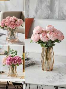 Luxury Wrought Iron Vase Ornaments, Used For Home Living Room Decoration, Romantic Candlelight Dinner, Restaurant Props, Home Decoration, Vases, Ornaments, Table Decoration, Birthday Graduation Gifts. Flower Vase Glass Vase