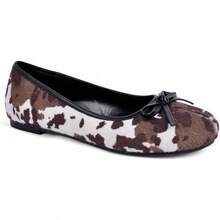 Women's Tabi Shoes Flats Split Toe Janpanese Ballet Flats Cute Black Bowknot Ballerina Shoes-2025 - Brown Cow - 查看 1