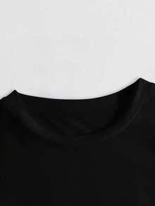 Camiseta playera básica gráfica estampada casual dama mujer manga corta cuello redondo look casual relajado cómodo versátil fresca ligera colorido diseño halloween día de muertos máscara gesto corazón arte pop - Negro - Ver 3