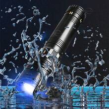 10000 Lumens Super Bright LED Flashlight, Rechargeable Type-C Interface, Outdoor Ultra Bright Long Range Tactical Flashlight, Waterproof Safety Lighting, Adjustable Zoom, Suitable For Fishing, Hunting, Hiking, Cycling, Mountaineering, Emergency Operations And More