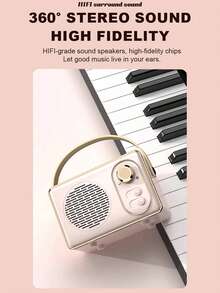 Altavoz Bluetooth portátil y inalámbrico vintage, compatible con reproducción USB/tarjeta TF, altavoz pequeño y creativo de alta calidad, opción de regalo ideal