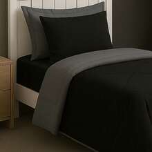 Tenderness Plain Double-Sided Single Duvet – Ideal For Winter - Xám/Đen - Xem 2