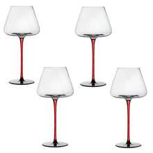 6/4 piezas Copas de vino de tallo largo color borgoña, 710ml Copas de champán de cristal transparente, Cristalería elegante para boda, bar, Día de San Valentín, fiesta de cumpleaños