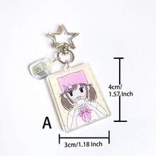1pc Original Acrylic Keychain Pendant, Cute Cartoon Rabbit Charm, Y2K Retro School Girl Style, Casual Street Fashion, Suitable For Backpack, Phone, Party, School, For Girlfriend Christmas Gift Ideas Bag Accessories Lanyards With Id Holder Car Accessories Bag Charms
