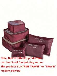 6pcs/1set Travel Storage Bags, Luggage Organizer, Large-Capacity Storage Bag, Cosmetic Bag, Toiletry Bag, Luggage Bag, Multiple Colors Available, Portable, Large Capacity, Waterproof, Dustproof, Foldable Storage Bag, Suitable For Storing Clothes, Shoes