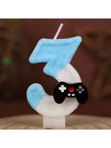 1Pc Gamepad Themed Number Candle (0-9), Glitter Game Controller Birthday Cake Candle, Creative Digital Candles For Birthday/Wedding Anniversary Party Decoration Supplies