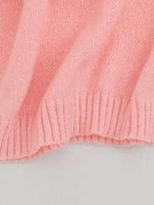 Áo len chui đầu nữ màu trơn, kiểu dáng thường ngày, đa năng, màu hồng, thích hợp cho mùa thu/đông. - Hồng - Xem 6