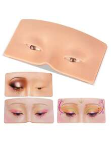 DQFART 3D Realistic Makeup Practice Board, Reusable Eye Shadow Practice Pad, Suitable For Makeup Artists Practice, Can Be Used For Eye Shadow, Eyeliner, Eyebrow Shaping, Creating Realistic Facial Skin Makeup. - Yellow - View 10