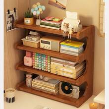 Kệ để đồ để bàn 2/3/4 tầng có kệ tre/gỗ dày, thích hợp để đựng cốc, đồ ăn nhẹ, cốc cà phê, sách và các vật dụng khác trong nhà bếp, phòng học, phòng khách - Màu nâu - Xem 3