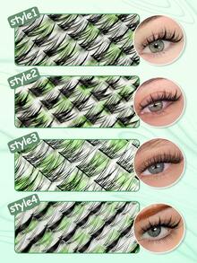 400pcs C-Curl Fluffy 3D Mink Eyelashes, High Quality, Lowest Price, New DIY False Eyelashes, Soft & Voluminous, Suitable For Makeup, Eyelash Extension, Short Lashes, DIY Lashes, Light Color Lashes, DIY Eyelash Extension At Home - Nhiều màu - Xem 5