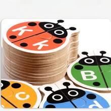 [瓢虫游戏] 教育瓢虫字母配对游戏 | 单词配对活动卡和认知学习棋盘游戏 - 开发儿童脑力和早期学习能力，节日礼物 - 彩色 - 查看 8