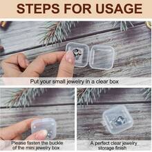 Nueva caja de plástico transparente cuadrada, para almacenamiento de artículos pequeños, papelería, joyas, con tapa abatible, sellada y a prueba de polvo, caja de almacenamiento pequeña y portátil transparente para objetos de escritorio
