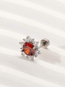 1颗红色系列锆石耳钉，简约耳骨穿刺饰品，男女皆宜 - 彩色 - 查看 24