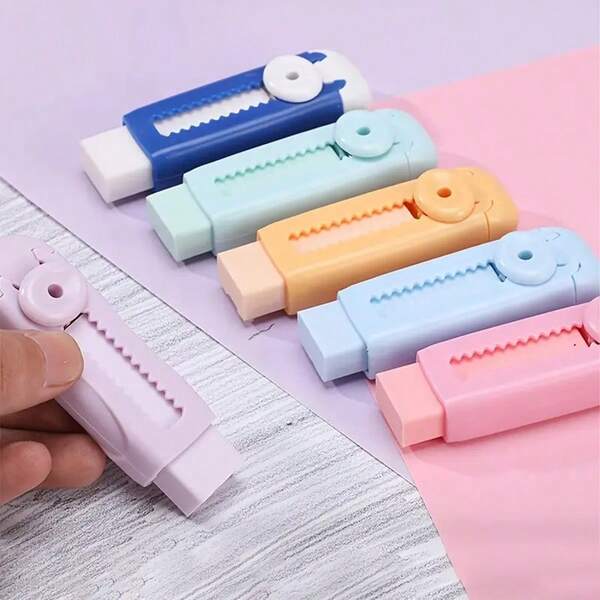 1 pièce Ensemble de gommes de couleur bonbon avec design push-pull et bouchons de recharge - idéal pour le bureau, le studio, la maison, l'école - cadeau parfait pour le Nouvel An ou la rentrée scolaire
