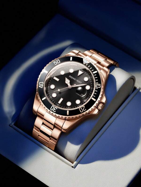 DAYAND NIGHT Reloj de lujo de acero inoxidable elegante para hombres y mujeres - Reloj de pulsera de negocios de moda, múltiples opciones, perfecto para uso diario, fiestas de noche o como regalo premium. Halloween, Navidad.