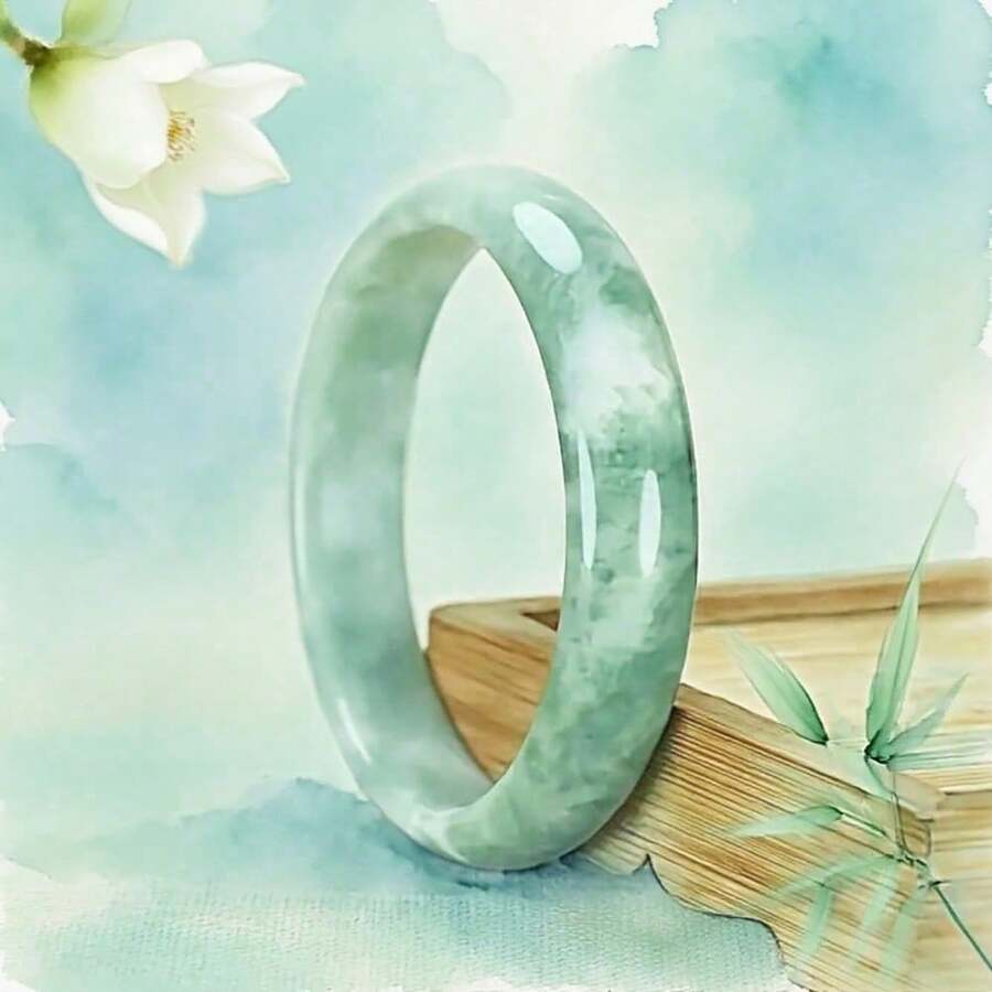 Dark Green Natural Stone Polished Bead Bracelet, Simple Style Takes Into Account Daily Wear And Formal Settings. Natural Gemstones Create Durable Texture, Birthday Anniversary And New Year Gifts, Elegant Jewelry For All Seasons - 內徑 56-58 毫米 / 2.20-2 英寸 - 查看 1
