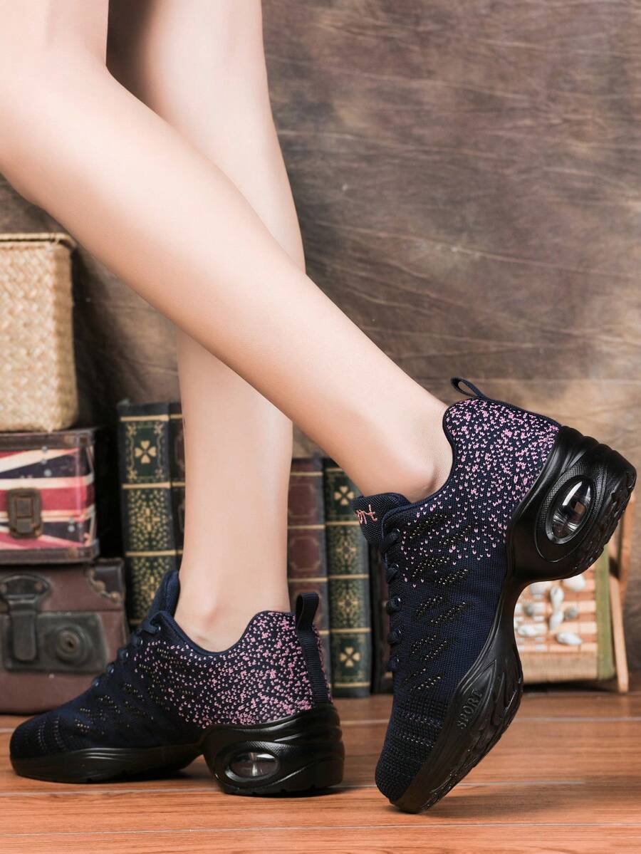 女士舞蹈鞋，透气网眼休闲鞋，软底健身瑜伽舞蹈鞋，适合所有季节