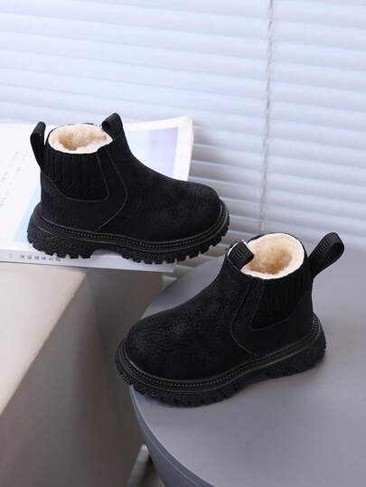 1 双婴儿冬季踝靴，新款保暖内衬休闲简约靴