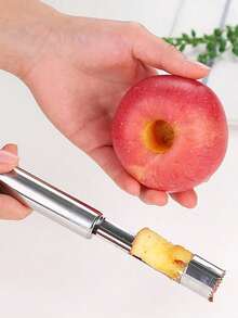 1pc Stainless Steel Fruit Corer, Silver Apple Core Remover Tool, Multifunction Kitchen Utensil