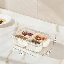 4/8 Grid Portable Snack Platters Organizer Divided Serving Tray With Lid And Handle With Reusable Snack Box Home Decor - Multicolor - View 6