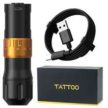 1 Stück T-REX Kabellose Tattoo Maschine mit 7 Hubarten, einstellbar, 1600mAh wiederaufladbarer Akku, bürstenloser Motor Tattoo Stift