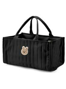 1pc Multi-Functional Diaper Storage Bag For Mother And Baby, Large Capacity Foldable Diaper Bag For Outdoor Use, All Seasons - Black - View 10