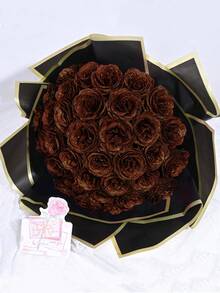 MEHELANY Bộ 12 bông hồng giả lấp lánh 2.76 inch, hồng giả màu cà phê, bó hoa hồng giả lấp lánh tự làm bền lâu, thích hợp làm quà tặng kỷ niệm, đính hôn, cưới, Ngày Valentine, Ngày của Mẹ, sinh nhật, trang trí nhà cửa, phòng ngủ, văn phòng, bàn bếp, đồ dùng tiệc tùng, hoa giả để trang trí vòng hoa và bình hoa, quà tặng cho bạn gái, mẹ, phụ nữ (có gói quà). - màu cà phê - Xem 3