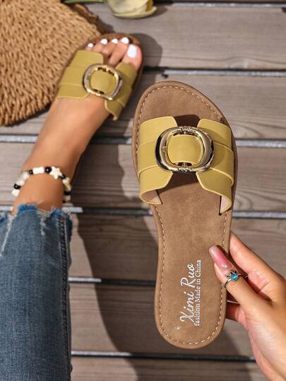 New H-Shaped Slippers For Women, Net Celebrity Fashion Casual Slip-On Roman Style Slippers, Comfortable Slip-On Slippers For Summer, Black/Beige/Brown, Flat, Embossed, Desert Key, French Elegant, Rhinestone Thick Bottom Wedge Sandals, Beach Shoes, New Fairy Style Slippers, Love Assist French Strap Low-Heel Round Toe Slippers, Simple Indoor Non-Slip Slippers, Crocodile Pattern Versatile Flat Slippers For Summer