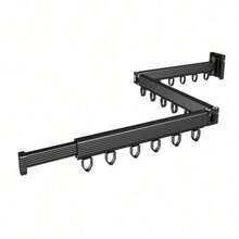 Tri Fold Clothing Rack With Extended Arm Expandable Clothes Drying Rack Collapsible Hanging Clothes Rack Wall Mount Hanger Dryer Rack Space Saver For Laundry Room Balcony Apartment - Black - View 2