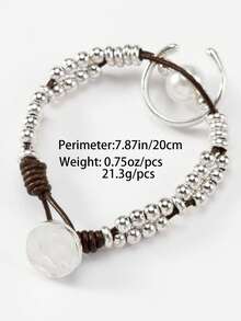 A One-Piece Minimalist And Stylish Street-Style Crocheted Pearl Bracelet Suitable For Everyday Wear By Both Men And Women, Perfect For Parties And As A Birthday Gift.