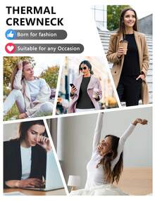 3 PCS Long Sleeve Thermal Shirts For Women Tops Long Johns Lightweight Winter Clothes Warm Base Layer - Đen Đen Đen - Xem 6