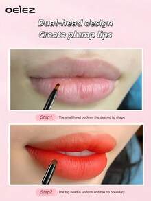 OEIEZ 双头唇刷，可伸缩唇刷，用于口红唇彩的化妆刷，用于日常旅行化妆，荧光笔和遮瑕刷唇部化妆刷