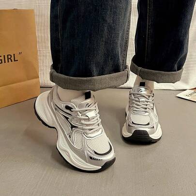 حذاء لوفر كاجوال متعدد الاستخدامات للطلاب لخريف 2025، حذاء رياضي بنعل سميك ومنصة