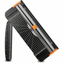 A4 Paper Cutter 12 Inch Titanium Paper Trimmer Scrapbooking Tool With Automatic Security And Side Ruler For Craft Paper, Coupon, Label And Cardstock - Black - View 2