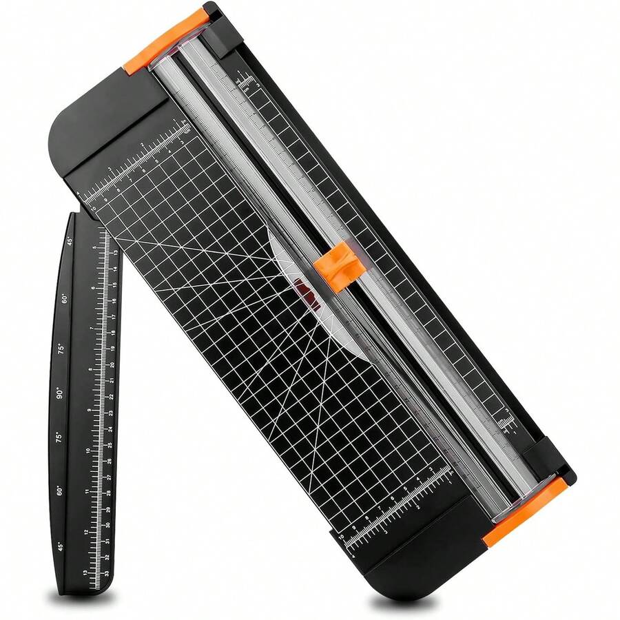 A4 Paper Cutter 12 Inch Titanium Paper Trimmer Scrapbooking Tool With Automatic Security And Side Ruler For Craft Paper, Coupon, Label And Cardstock