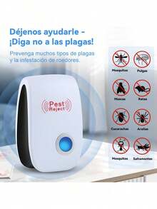 12 Piezas Repelente Ultrasónico de Plagas Amigable para Niños y Mascotas, Ahuyentador Electrónico de Plagas para Interior, Control de Plagas en Interiores para Cucarachas, Ratones, Hormigas, Repelente - Blanco - Ver 3