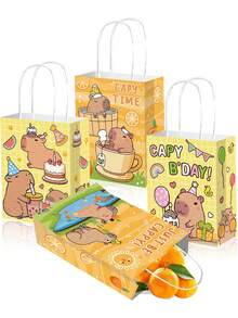 12/24个装水鼠礼品袋，适合儿童水鼠主题派对，带提手糖果纸袋，适用于生日派对、婴儿派对、生日、返校季、圣诞节、派对回礼袋 - 彩色 - 查看 2