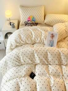 Brushed Microfiber White Boho Pattern Printed Bedding Duvet Cover Set, Includes Duvet Cover + Pillowcase, Dorm Bedding Back To School Bedding - White - View 5