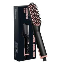 Piastra per barba elettrica nera – Riscaldatore PTC da 35 W, 3 impostazioni di temperatura, 210 °C, cavo da 2 m, girevole a 360 °, piastra per barba da viaggio per uomo